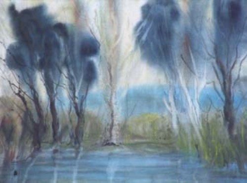 127 - Helen Bradley, Late September by a lovely tarn on Hampsfell., watercolour