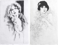 Lot 178 - Frank Martin, Corinne Griffith and Evelyn Brent, etchings (2)