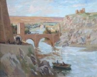 Lot 198 - Frank Dean, Toledo, Spain, oil on board