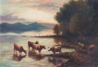 Lot 211 - Herbert St John Jones, Bala Lake, North Wales, oil