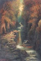 Lot 213 - Herbert St John Jones, The Fairy Glen, North Wales, oil