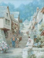 Lot 239 - John Mortimer, Clovelly, Devon, watercolour