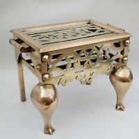 Lot 277 - Victorian footman of pierced brass and bell metal construction