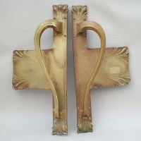 Lot 279 - Baltic Exchange art nouveau brass door handles