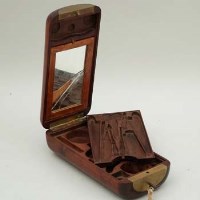 Lot 299 - Mahogany traveller's toiletry box