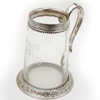 Lot 320 - Silver rimmed tankard