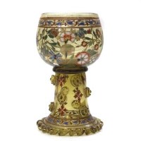 Lot 537 - Painted glass goblet