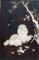 Lot 544 - Oriental ivory panel