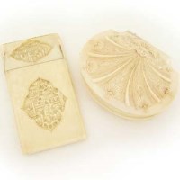 Lot 547 - Ivory box and card case