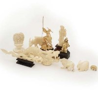 Lot 549 - Eleven ivory ornaments