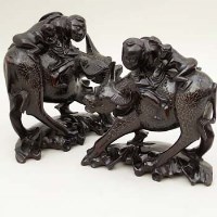 Lot 554 - Pair of hardwood figures