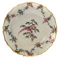Lot 560 - Worcester plate painted with exotic birds