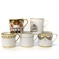 Lot 576 - Five Spode coffee cans