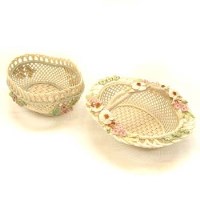 Lot 597 - Two Belleek baskets