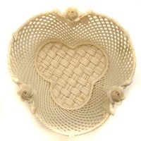 Lot 601 - Belleek clover shape basket
