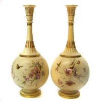 Lot 603 - Pair of Royal Worcester vases