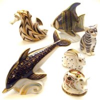 Lot 609 - Collection of Crown Derby animals paperweights