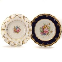 Lot 616 - Crown Derby plate by Gresley and one other