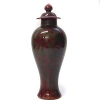 Lot 631 - Howsons flambe lidded vase