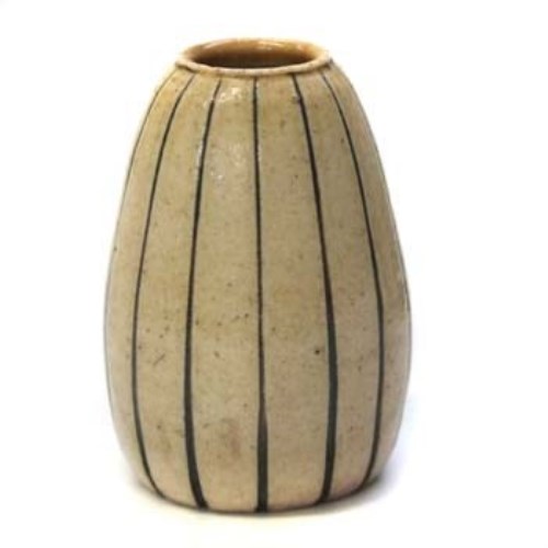 644 - Martinware plain vase with flutes