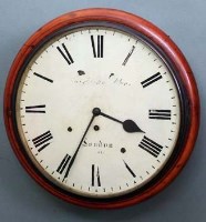 Lot 684 - Mahogany school clock