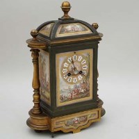 Lot 687 - French enamelled mantel clock