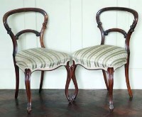 Lot 707 - Set of six rosewood balloon back chairs