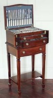 Lot 710 - Mahogany cased canteen of cutlery