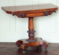 Lot 713 - William IV mahogany fold over tea table