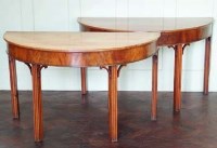 Lot 717 - Pair of mahogany D-end tables