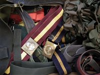 Lot 112 - 34 assorted military belts and three 1908 webbing.