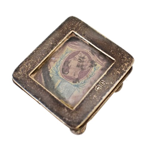 Lot 9 - A Georgian silver nutmeg grater and late Victorian stamp box