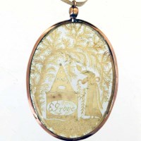 Lot 14 - George III cut-out paper memoriam pendant