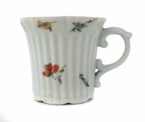 Lot 98 - Worcester ribbed coffee can circa 1753, with six