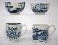 Lot 107 - Worcester coffee can circa 1770, printed with