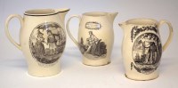 Lot 133 - Three Creamware jugs