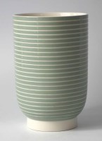 Lot 166 - Keith Murray cut through green vase.