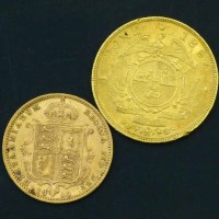 Lot 213 - Victoria gold half sovereign, 1890; SA pond