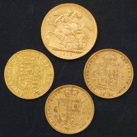 Lot 228 - Sovereign 1912; three half-sovereigns