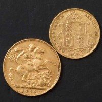 Lot 246 - Edward VII sovereign 1910; Victoria