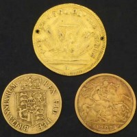 Lot 250 - Edward VII half sovereign; George III half sovereign