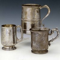 Lot 257 - Three silver mugs