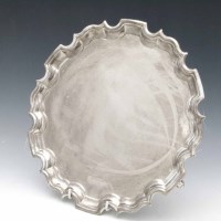 Lot 268 - Silver piecrust salver.