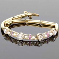Lot 293 - Pearl and ruby bracelet