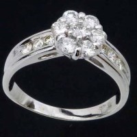 Lot 297 - 18ct white gold diamond cluster ring