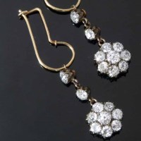 Lot 305 - Diamond drop earrings
