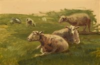 Lot 592 - Attributed to Anton Mauve, Study of sheep, oil.