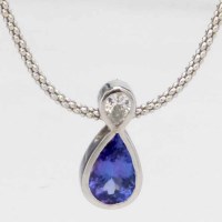 Lot 313 - Tanzanite pendant on white gold chain