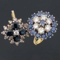 Lot 326 - Two sapphire and diamond rings