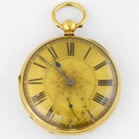 Lot 348 - 18ct open faced fusee pocket watch.